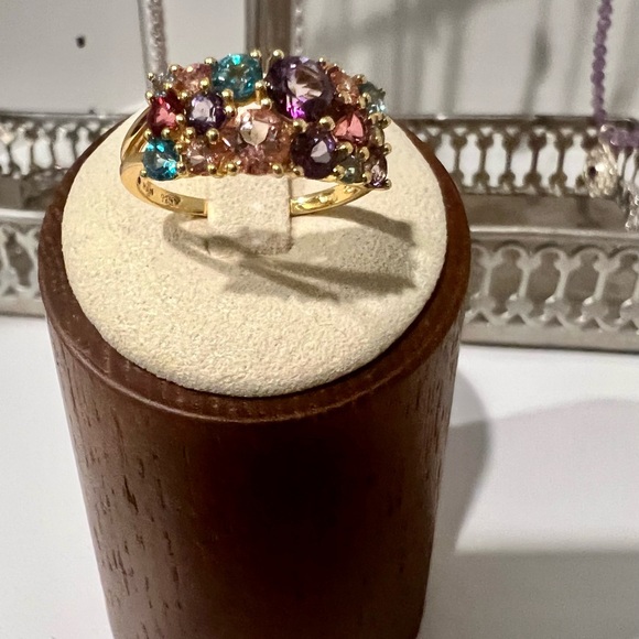 Multi Gemstone 925 Sterling Silver Ring - Picture 4 of 5